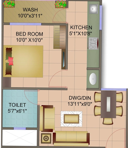 1 BHK Flat in Naman Nariman City in Chhota Bangarda, Indore - Image 501391