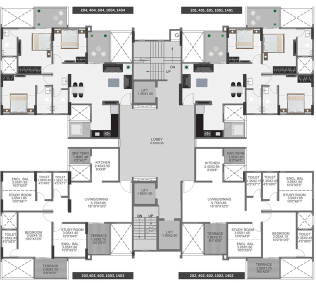 Floor Plan of Pristine Greens in Moshi, Pune - Image 14892