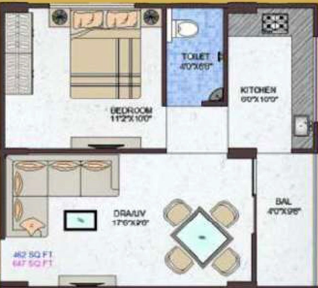 1 BHK Flat in Lotus Orion Grand in Bhawrasla, Indore - Image 501704