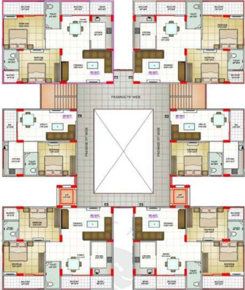 Floor Plan of Lotus Orion Grand in Bhawrasla, Indore - Image 51594
