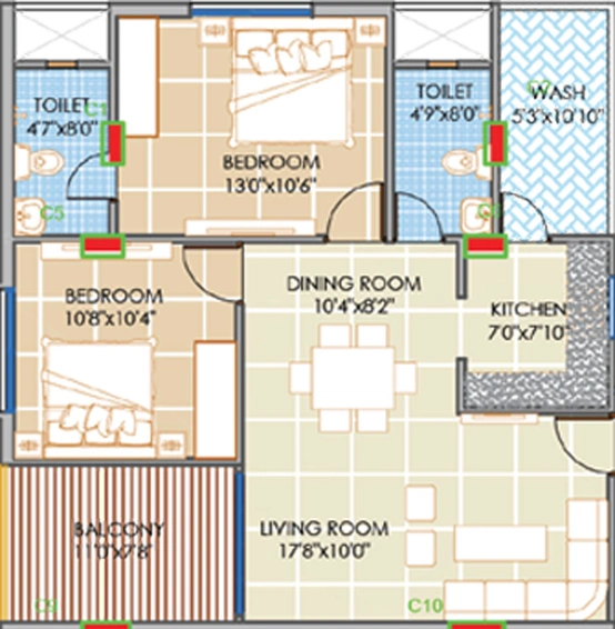 2 BHK Flat in Man Royal One in Talawali Chanda, Indore - Image 501772
