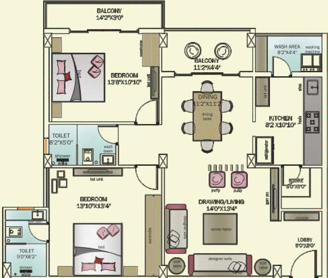 2 BHK Flat in JRK Ghanshyam Castle in Khajrana, Indore - Image 501798