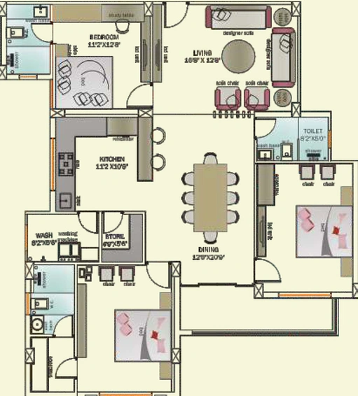 3 BHK Flat in JRK Ghanshyam Castle in Khajrana, Indore - Image 501799