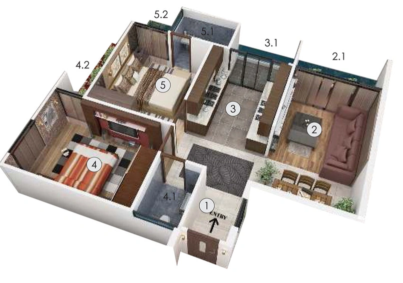 2 BHK Flat in Unique Badshah Residency in Sirpur, Indore - Image 502024