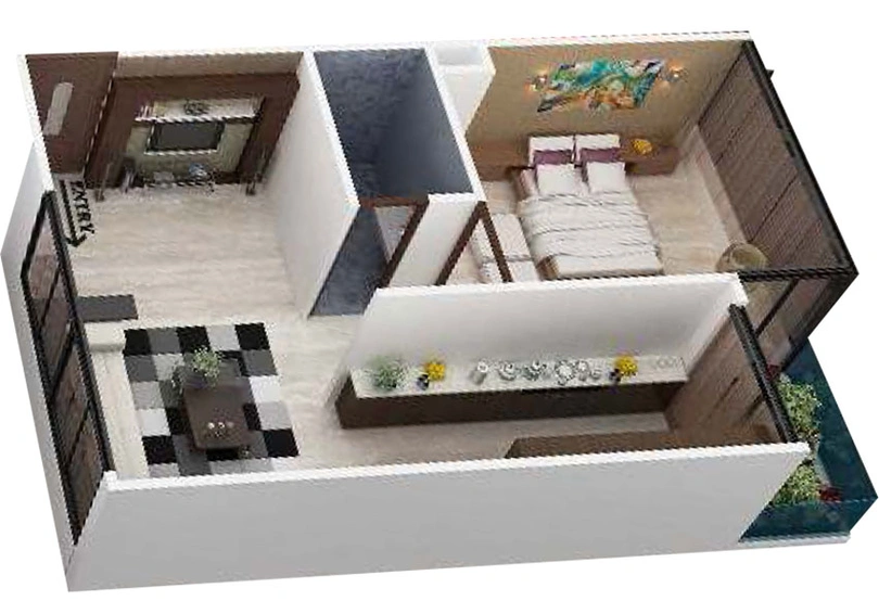 1 BHK Flat in Unique Badshah Residency in Sirpur, Indore - Image 502021
