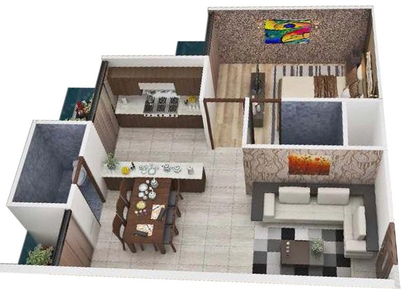 1 BHK Flat in Unique Badshah Residency in Sirpur, Indore - Image 502023