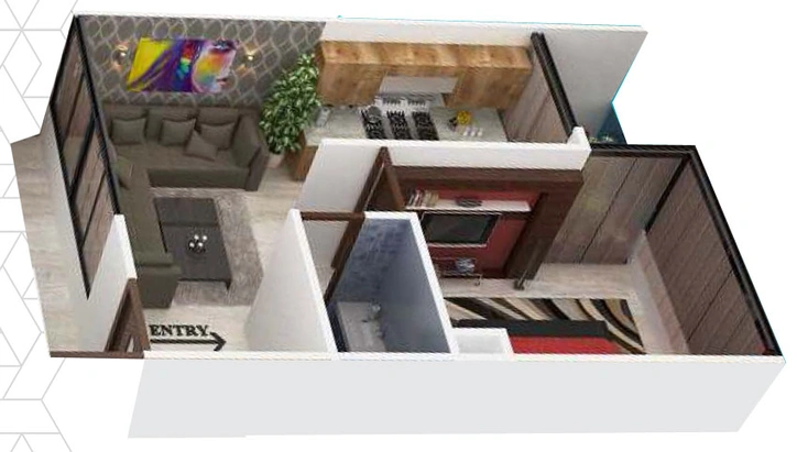 1 BHK Flat in Unique Badshah Residency in Sirpur, Indore - Image 502022