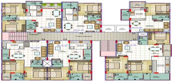 Floor Plan of Shree Courtyard Palm in Jakhya, Indore - Image 51734