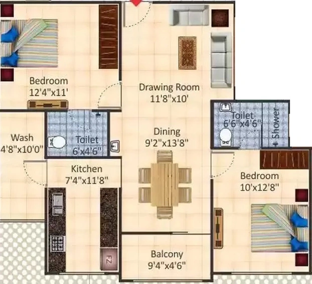 2 BHK Flat in Tulip Garden in Bypass Road, Indore - Image 502340
