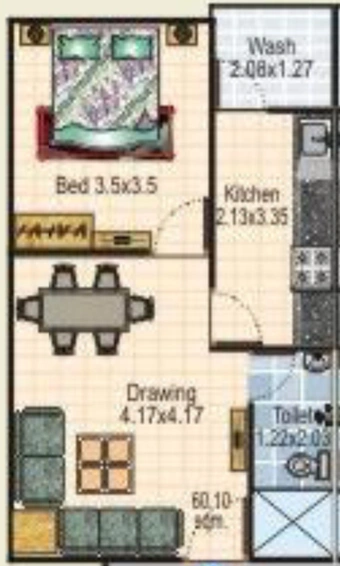 1 BHK Flat in Sarthak Galaxy 2 in Bypass Road, Indore - Image 502492