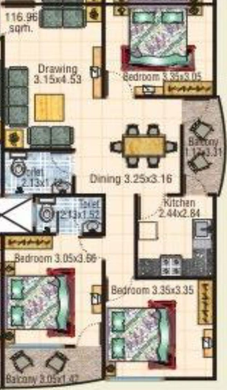 3 BHK Flat in Sarthak Galaxy 2 in Bypass Road, Indore - Image 502495