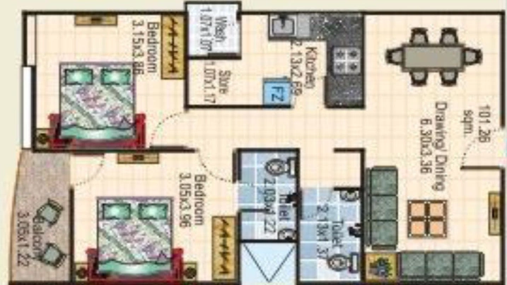 2 BHK Flat in Sarthak Galaxy 2 in Bypass Road, Indore - Image 502493