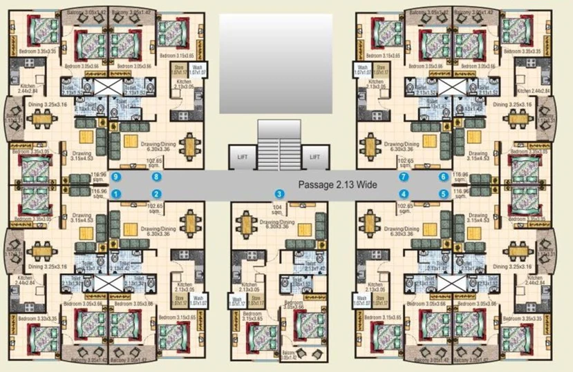 Floor Plan of Sarthak Galaxy 2 in Bypass Road, Indore - Image 51911