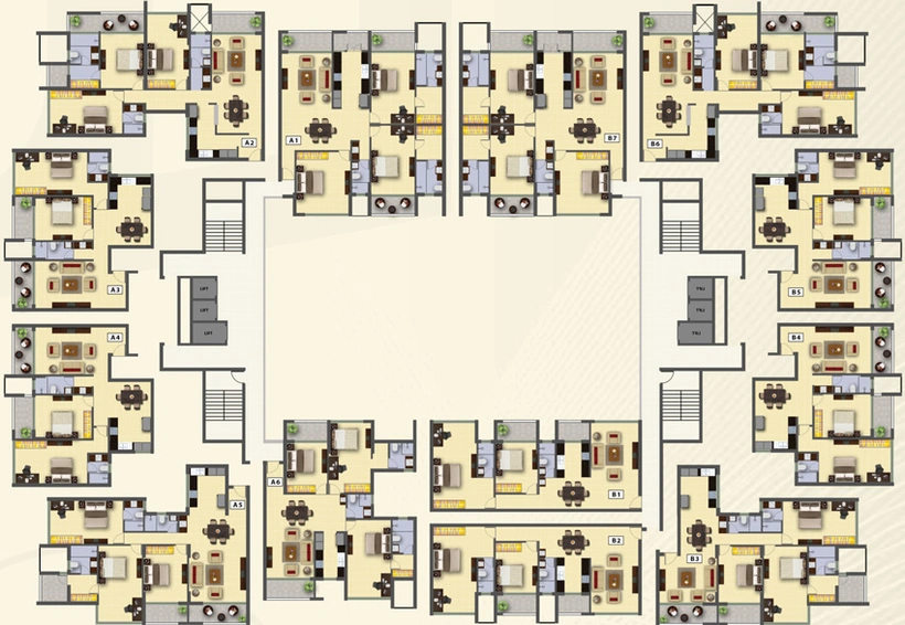 Floor Plan of Satt Skyline Harmony in Panjim, Goa - Image 41444