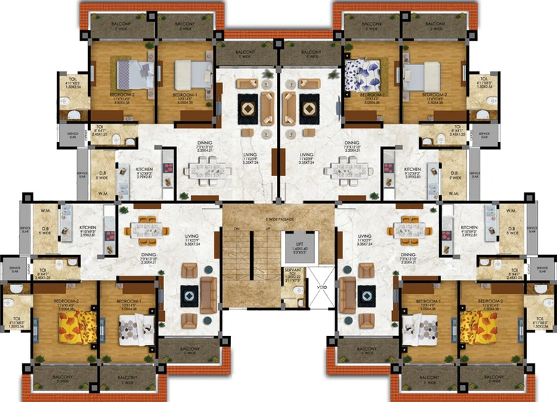 Floor Plan of Green Acres in Bicholim, Goa - Image 613