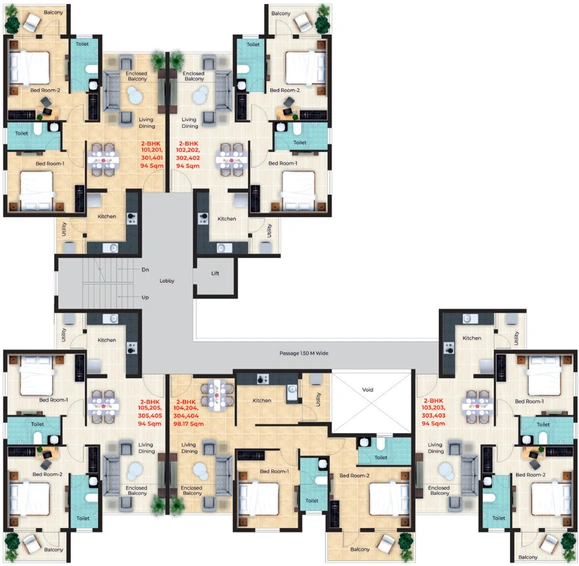 Floor Plan of Kayji Splendour in Bambolim, Goa - Image 41868