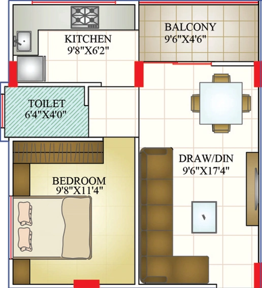 1 BHK Flat in Universal Orion Galaxy in Ujjain Road, Indore - Image 503122