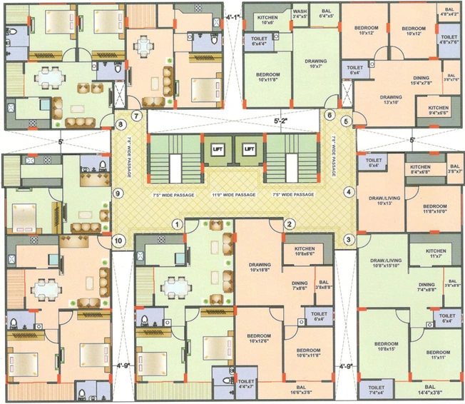 Floor Plan of Lotus Bliss in Ujjain Road, Indore - Image 52275
