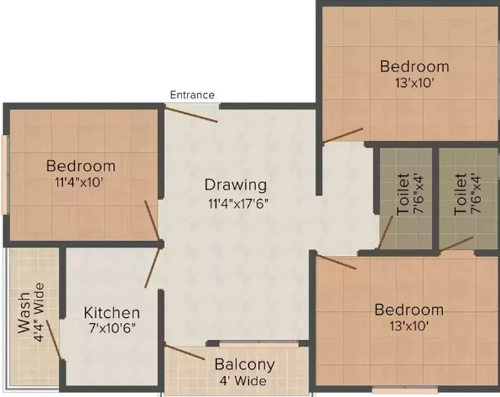 3 BHK Flat in Pranaam Sai Residency in Ujjain Road, Indore - Image 503305