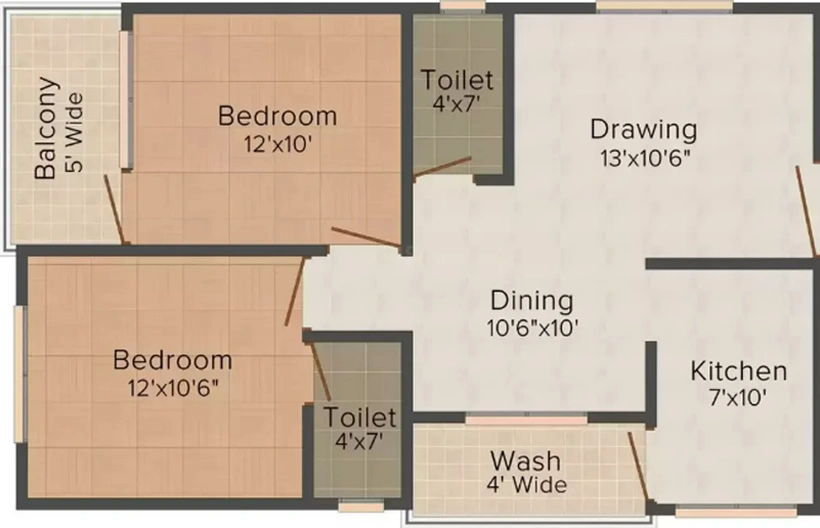2 BHK Flat in Pranaam Sai Residency in Ujjain Road, Indore - Image 503304