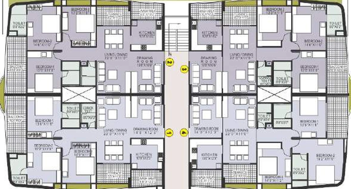 Floor Plan of BCM Paradise in Nipania, Indore - Image 66132