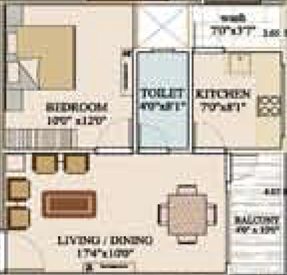 1 BHK Flat in Vastu Siddhanta Niketan in Bhawrasla, Indore - Image 504050