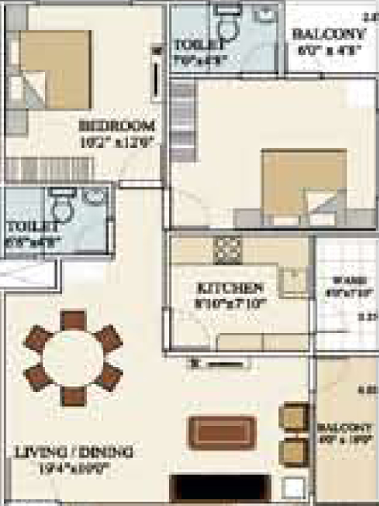 2 BHK Flat in Vastu Siddhanta Niketan in Bhawrasla, Indore - Image 504051