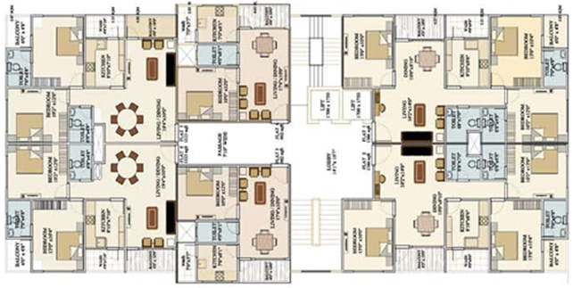Floor Plan of Vastu Siddhanta Niketan in Bhawrasla, Indore - Image 52786