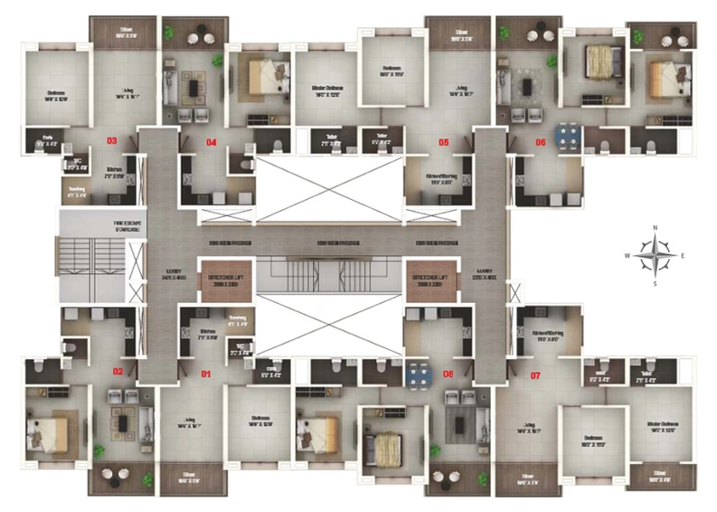 Floor Plan of BGC Kosmas in Moshi, Pune - Image 15133
