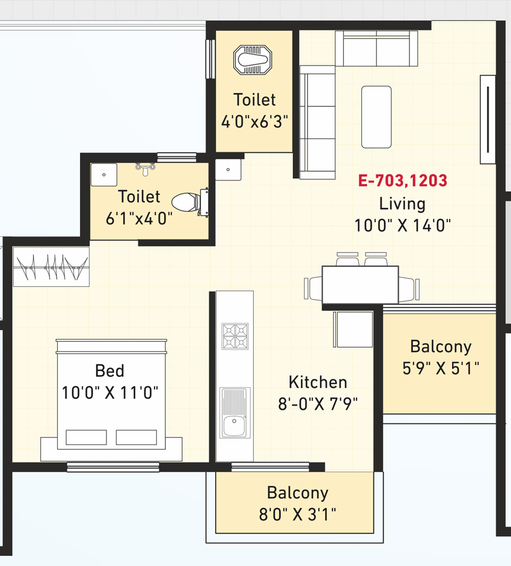 1 BHK Flat in Unique Infra Hexa Towers in Moshi, Pune - Image 429968