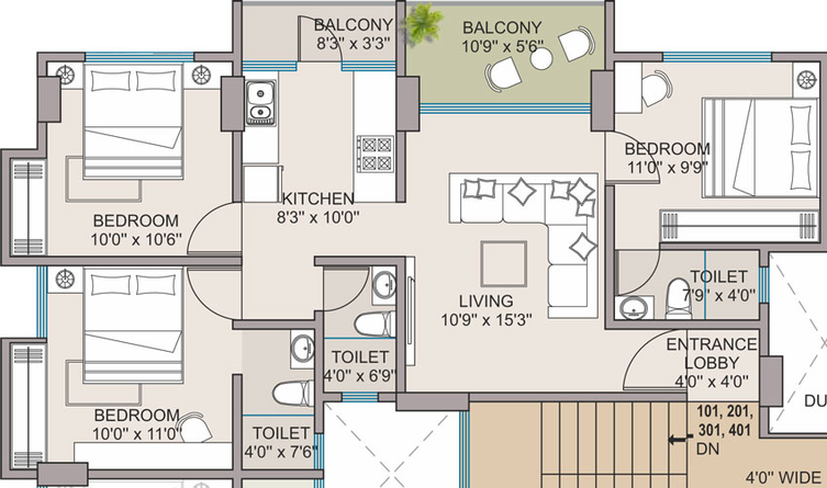 3 BHK Flat in Neelam Kalpataru in Dwarka, Nashik - Image 426854