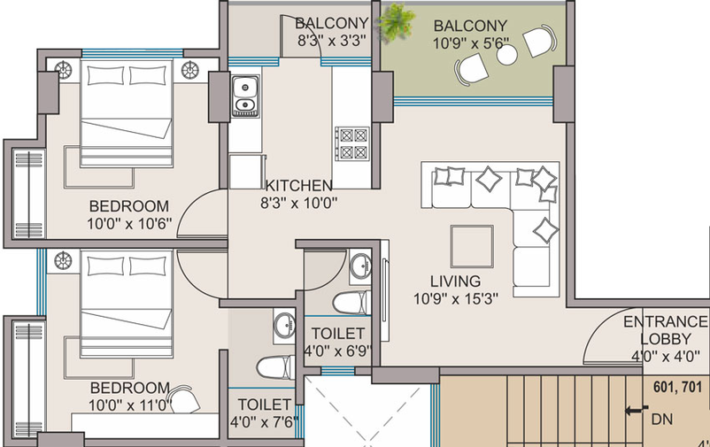 2 BHK Flat in Neelam Kalpataru in Dwarka, Nashik - Image 426852