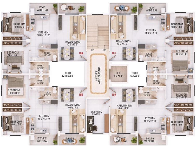 Floor Plan of Yogeshwar Shivalik Sadhana in Laxman Nagar, Nashik - Image 13909