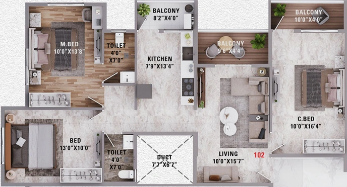 3 BHK Flat in Yogeshwar Shivalik Sagar in Pathardi Phata, Nashik - Image 427260