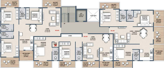 Floor Plan of Rushiraj Eclipse in Veer Sawarkar Nagar, Nashik - Image 13982