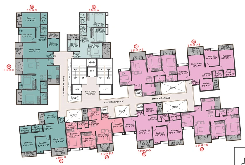 Floor Plan of Kohinoor Viva City in Dhanori, Pune - Image 15091