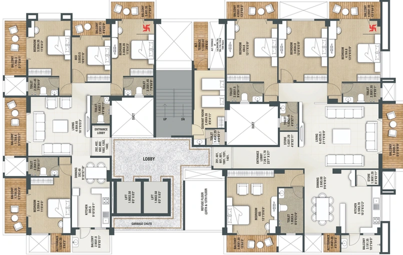 Floor Plan of Rushiraj Zenith in Gangapur Road, Nashik - Image 120826