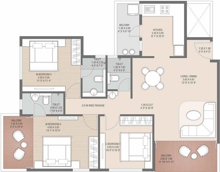 3 BHK Flat in Yogeshwar Shivalik Status in Indira Nagar, Nashik - Image 784862