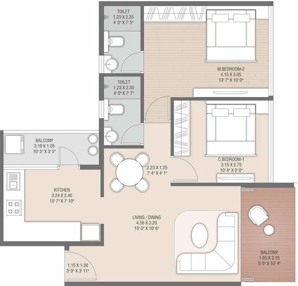 2 BHK Flat in Yogeshwar Shivalik Status in Indira Nagar, Nashik - Image 784861