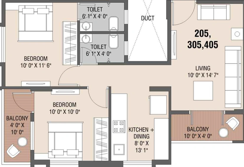 2 BHK Flat in Yogeshwar Shivalik Sankul in Indira Nagar, Nashik - Image 427721