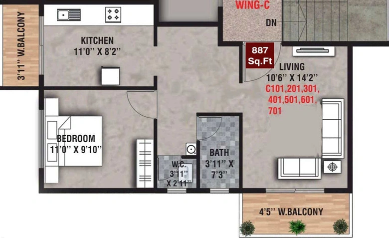 1 BHK Flat in Jaybhave Raj Crest in Indira Nagar, Nashik - Image 427796
