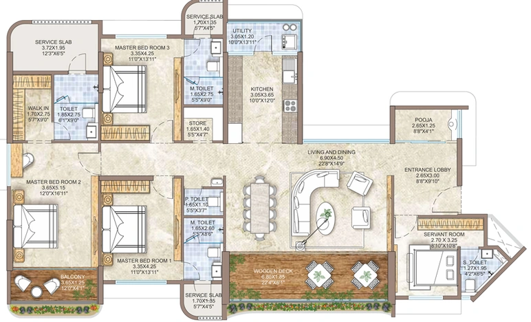 4 BHK Flat in Antonia The Sky Villa in Govind Nagar, Nashik - Image 428209