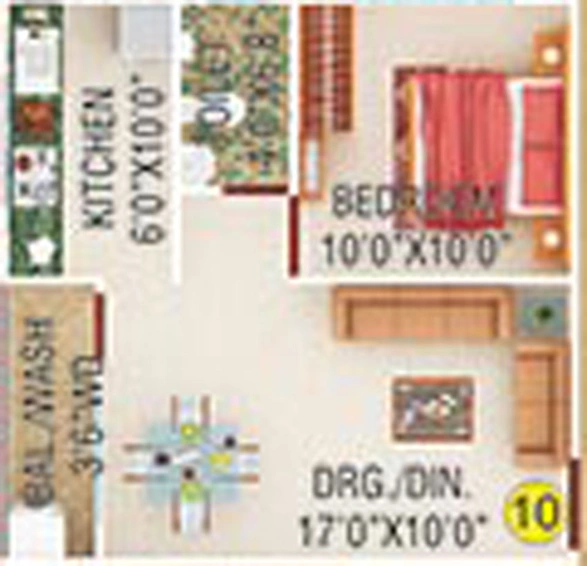 1 BHK Flat in Agarwal Sanjana Park 2 in Rau, Indore - Image 504715