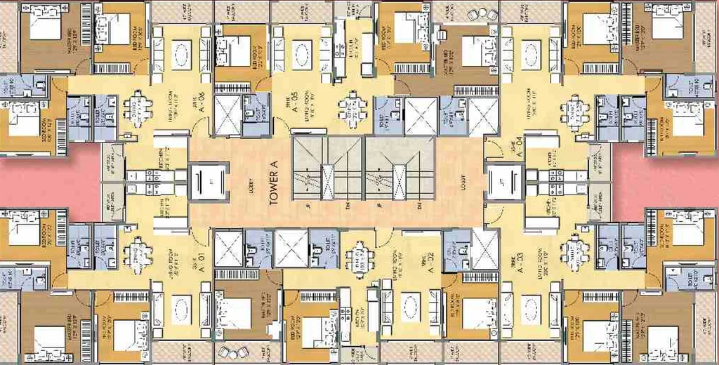 Floor Plan of Malay Gokuldham Society in Super Corridor, Indore - Image 53309