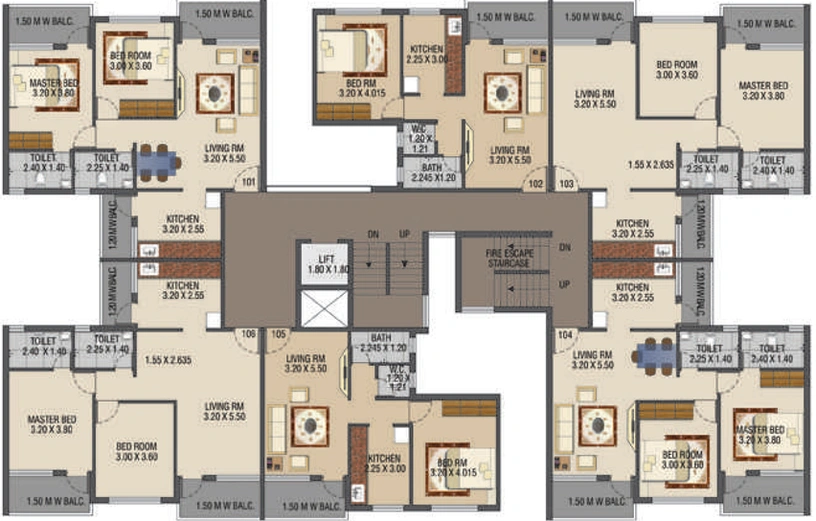 Floor Plan of Raj Ryle Residency in Mapusa, Goa - Image 43095