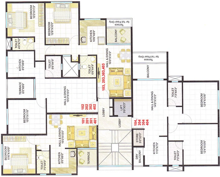 Floor Plan of Aditya Pride Tulip in Nashik Road, Nashik - Image 14471