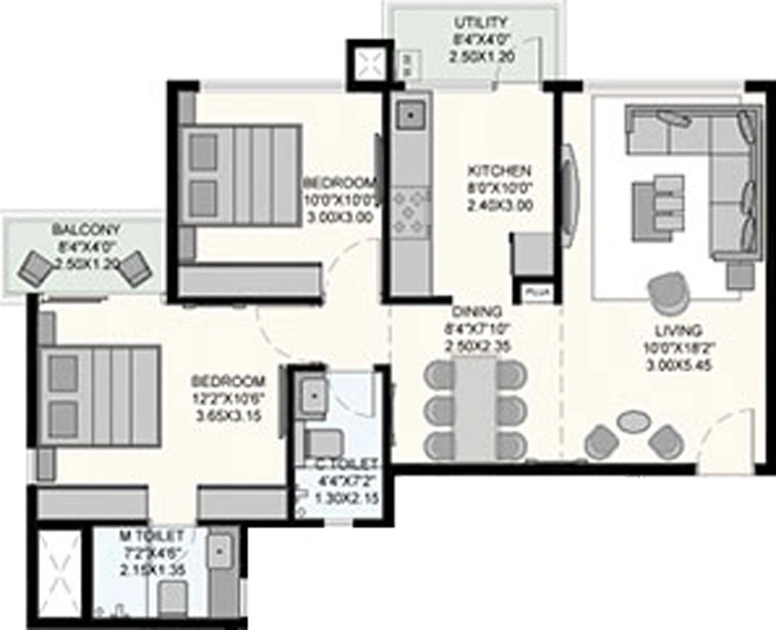 2 BHK Flat in Pride Ram Krishna Residency in Nashik Road, Nashik - Image 428448