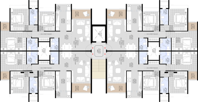 Floor Plan of Shreeji Celestia in Govind Nagar, Nashik - Image 102325