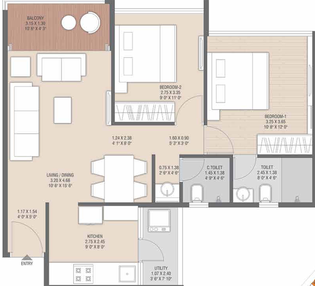 2 BHK Flat in Shreeji Infinia in Tapovan Road, Nashik - Image 428923