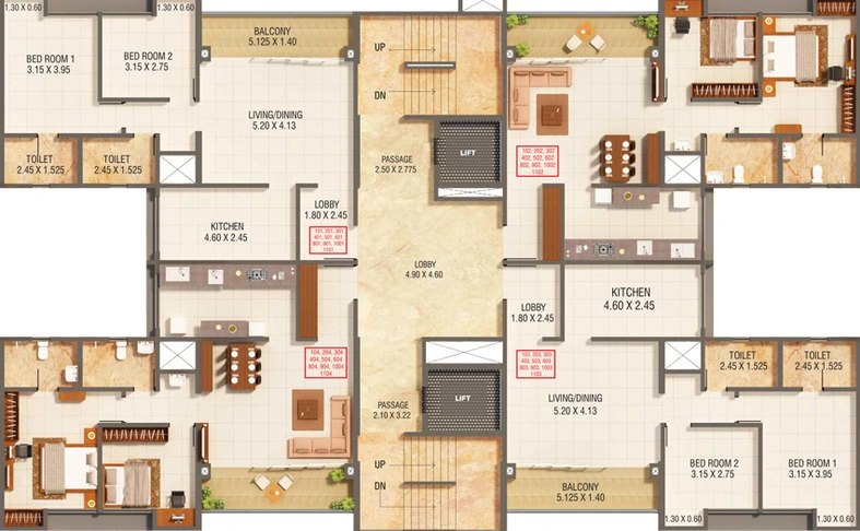 Floor Plan of Kumar Pratham in Moshi, Pune - Image 14972